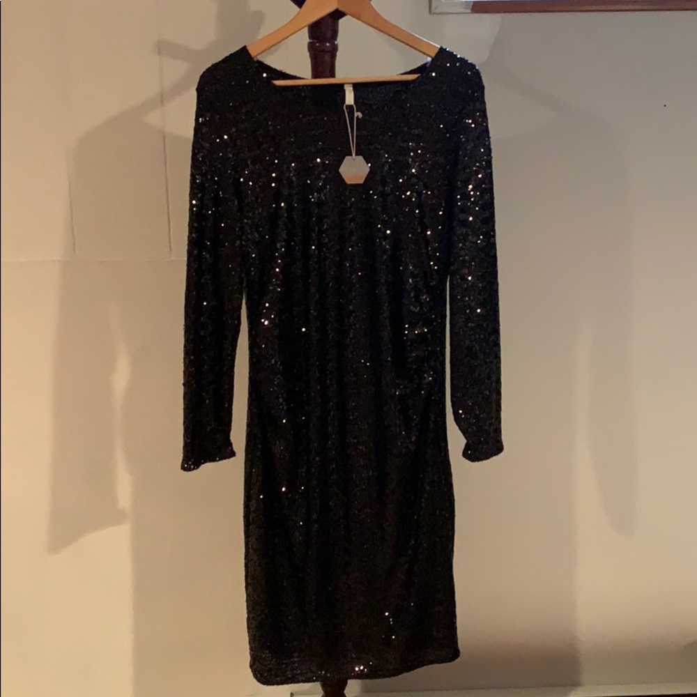 Black sequin elegant brand new maternity dress